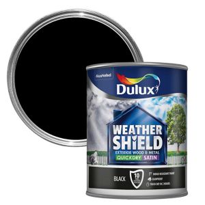 Dulux Weathershield Quick Dry Satin Black 750ml