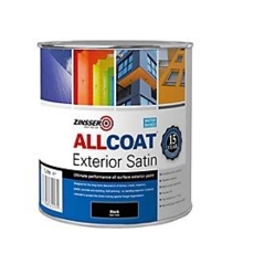 Zinsser Allcoat Exterior Water Based Satin Black 1L