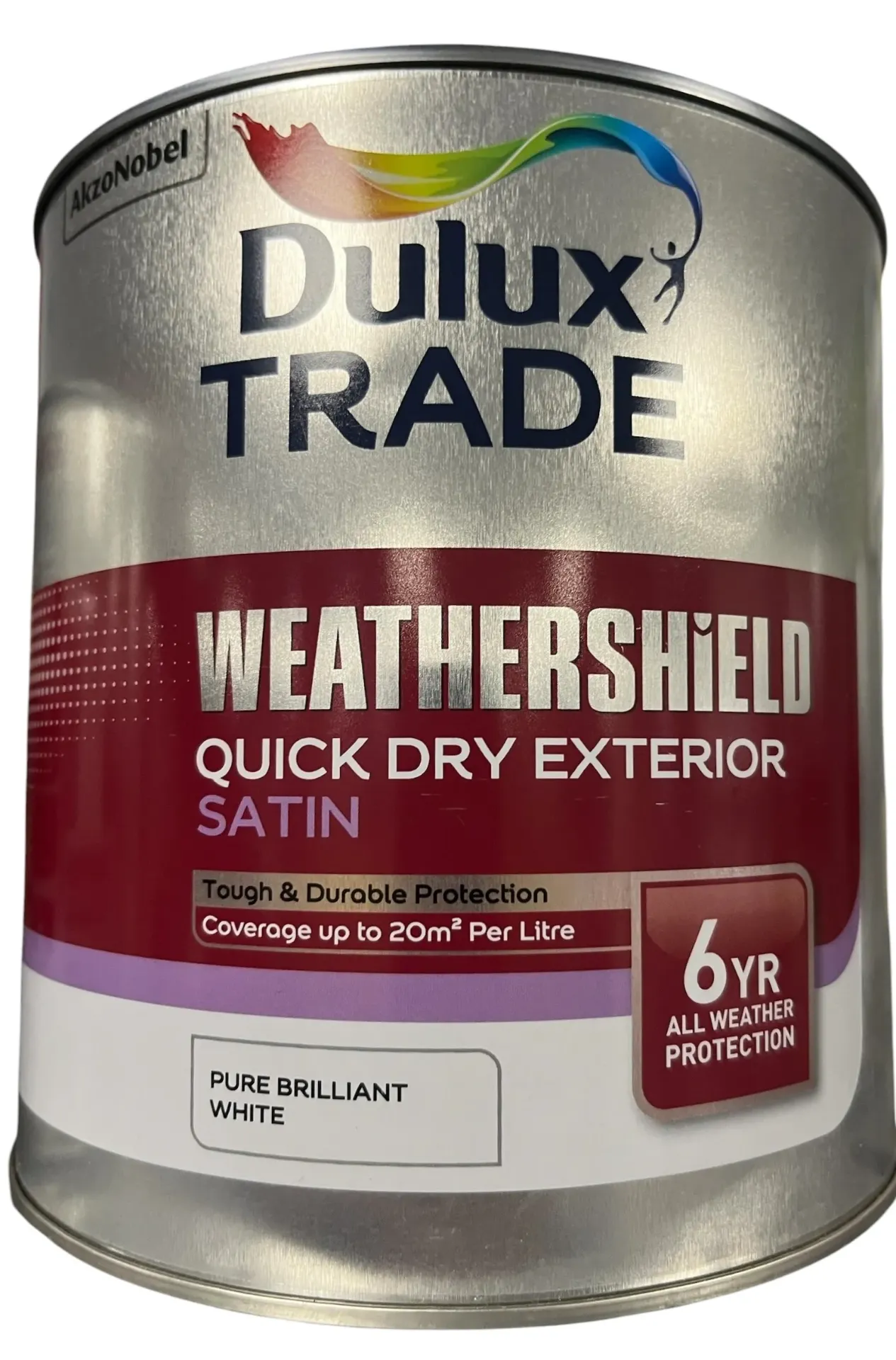 Dulux Trade Weathershield QD Satin Pure Brilliant White 2.5L
