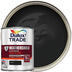 Dulux Trade Weathershield Gloss Finish Black 1L