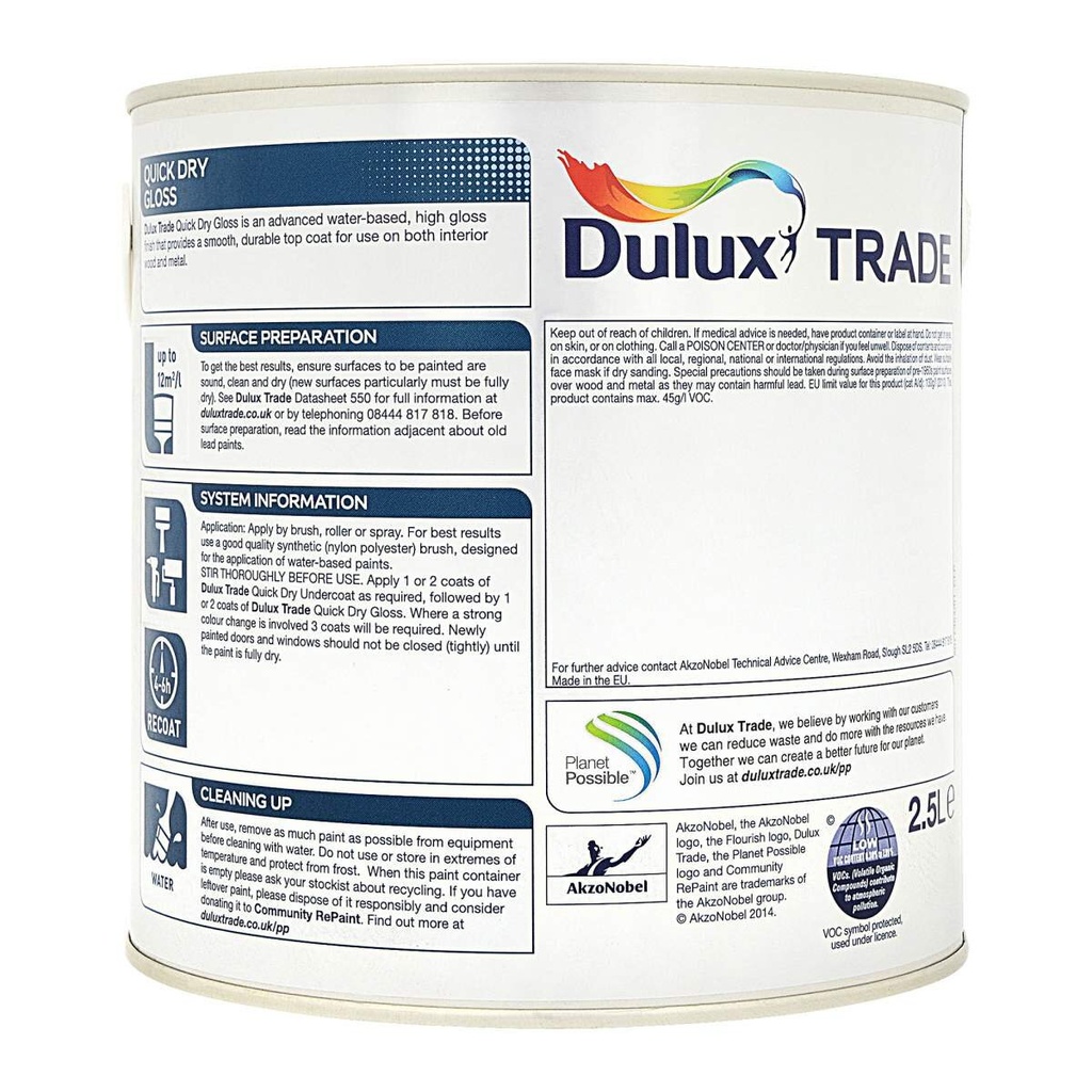 Dulux Trade Quick Dry Gloss Colour Light Base 2.5L