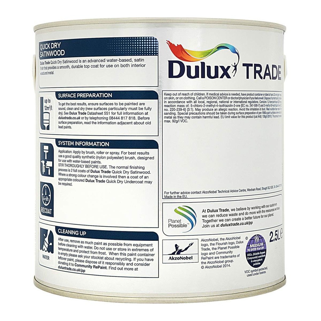 Dulux Trade QD Satinwood Colour (MB) 2.5L