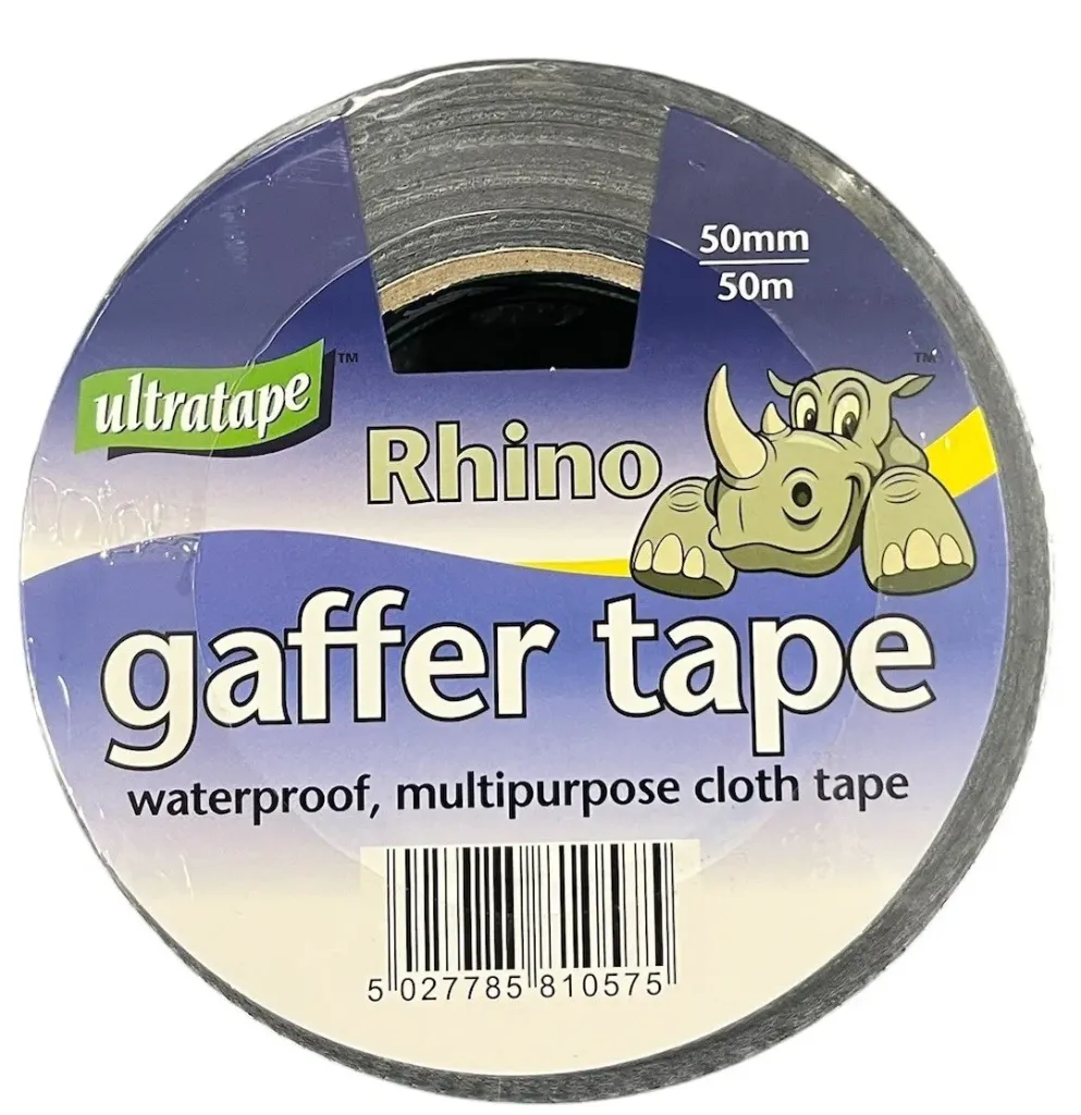 [RH0043-50-BLK] Ultratape Gaffer Tape 50mm x 50m Black "Rhino"