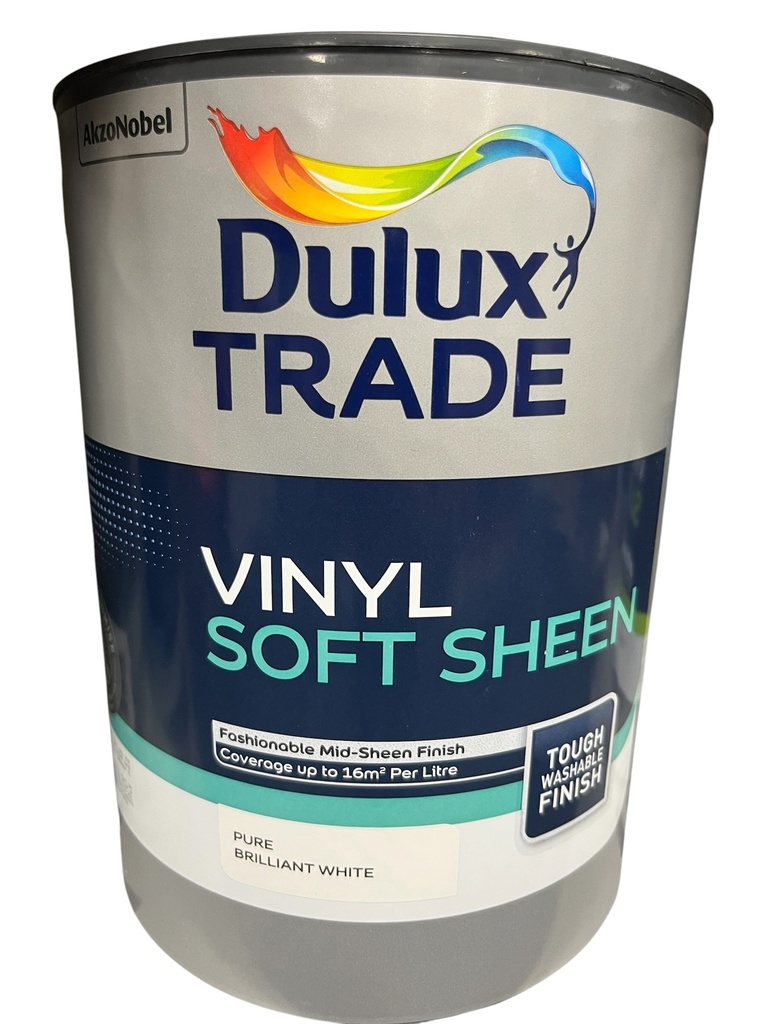 Dulux Trade Vinyl Soft Sheen Pure Brilliant White 5L