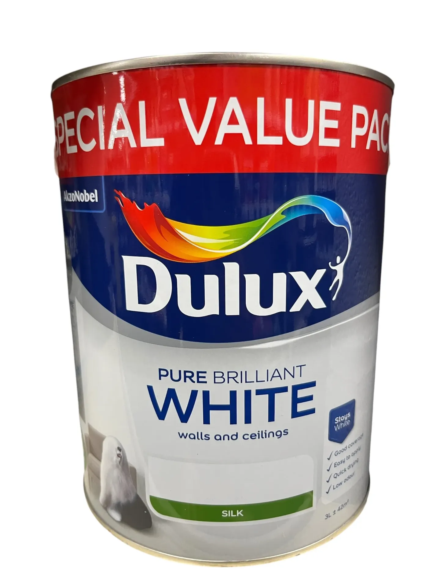 Dulux Trade Vinyl Silk White 5L