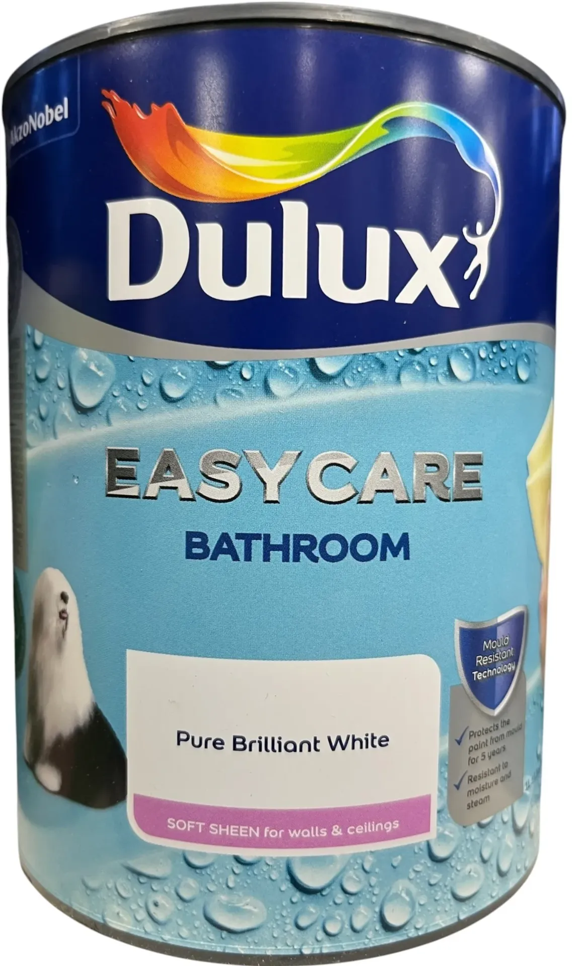 [29591] Dulux Easycare Bathroom Soft Sheen Brilliant White 1L
