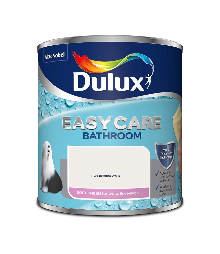 Dulux Easycare Bathroom Soft Sheen Brilliant White 1L