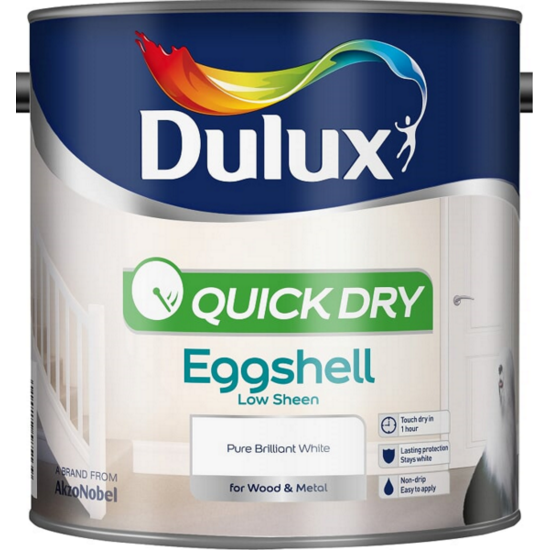 Dulux Retail QD Eggshell Pure Brilliant White 2.5L