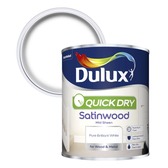 Dulux Retail QD Satinwood Pure Brilliant White 750ml