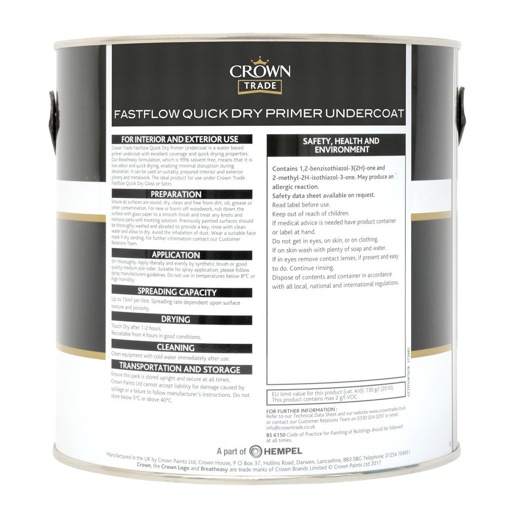 Crown Fastflow Quick Dry Undercoat Charcoal Grey 2.5L