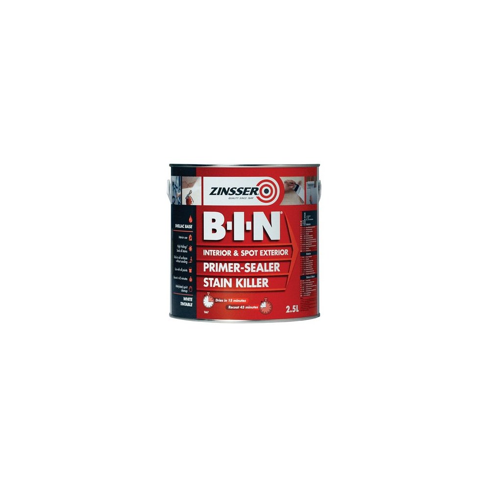 [34243] Zinsser Bin Shellac Primer Sealer White 2.5L