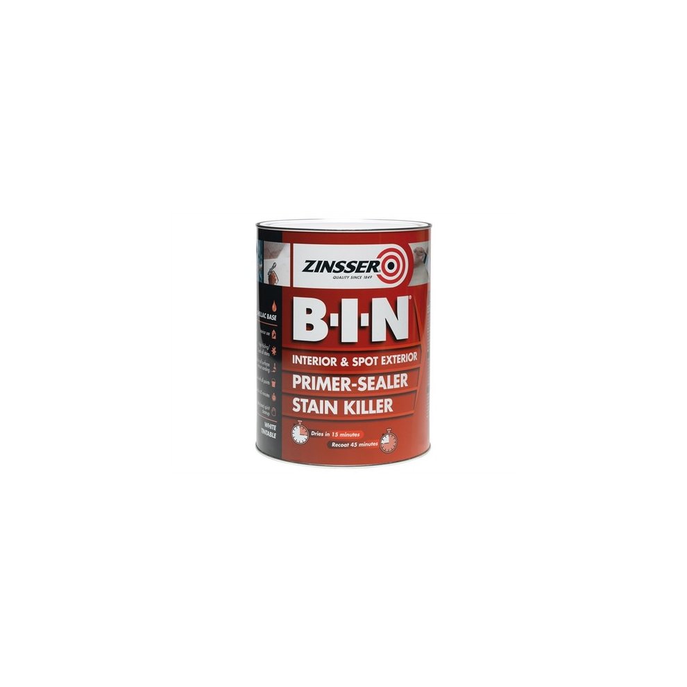 Zinsser Bin Shellac Primer Sealer White 1L