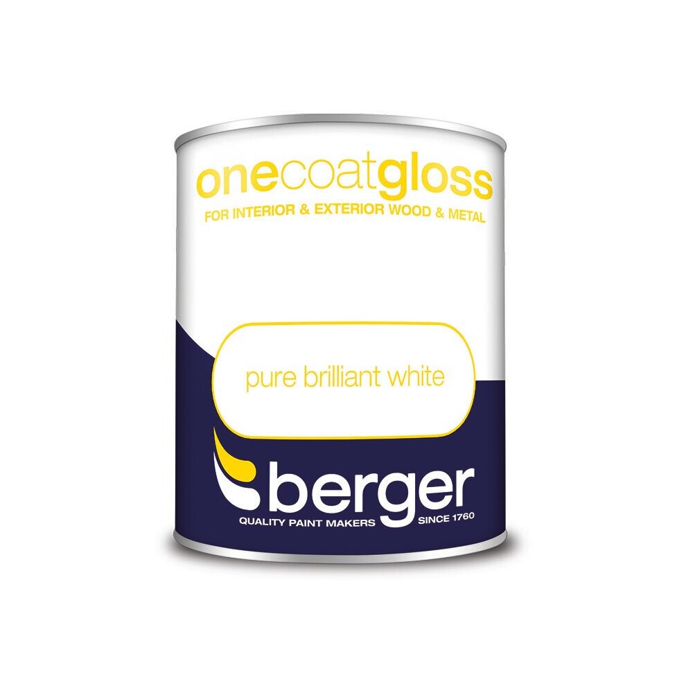 Berger One Coat Gloss Pure Brilliant White 750ml