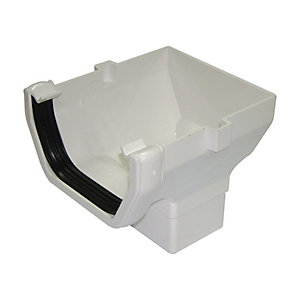 FPG S/L White Stopend Outlet 114mm ROS2W