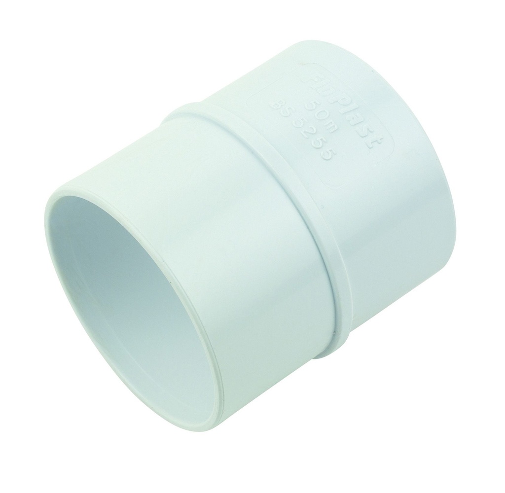 FPW White 50mm Straight Coupling WS09W
