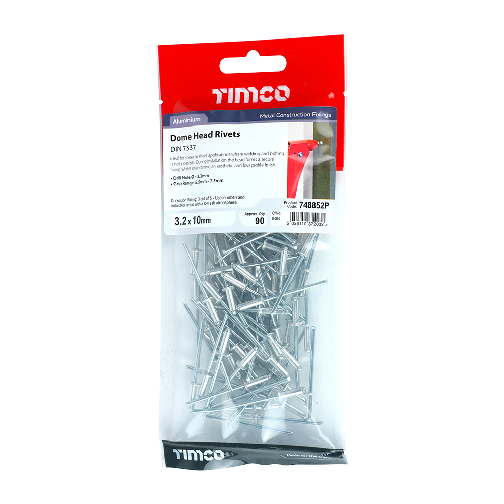 [748852P] Pop Rivet Timpac Alu 3.2 x 10 Timco