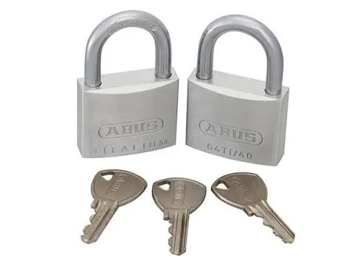 Abus Titalium 64TI Series Open Shackle Padlock 40mm Twin