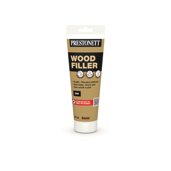 Prestonett Ready Mixed Interior/Exterior Wood Filler - Dark 125ml