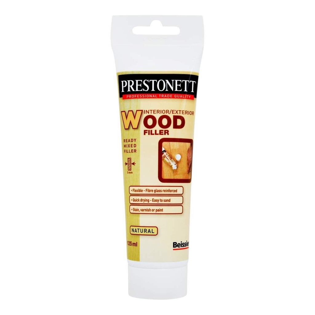 [104482] Prestonett Ready Mixed Interior/Exterior Wood Filler - Natural 125ml