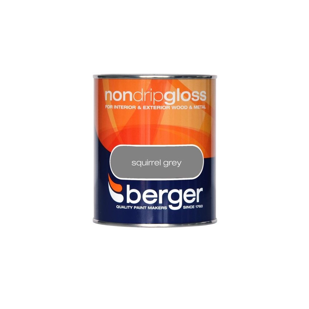 Berger Non Drip Gloss Squirrel Grey 750ml