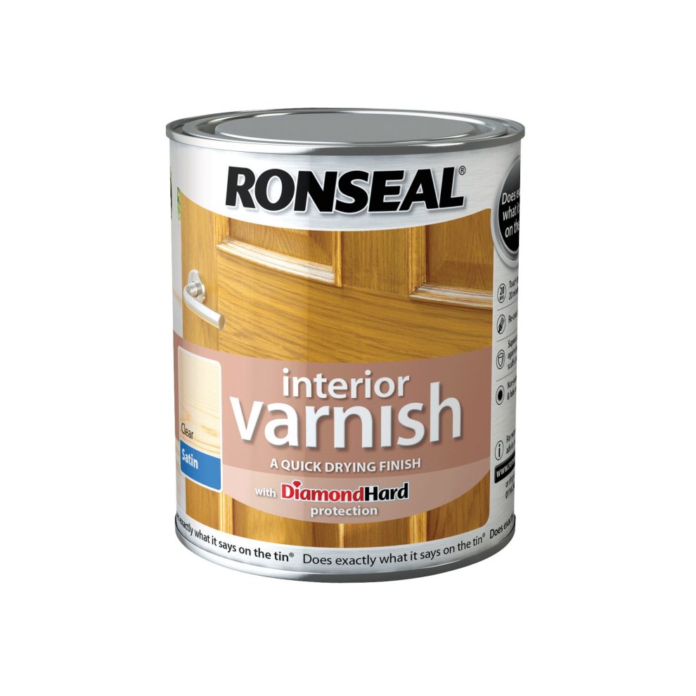 [45617] Ronseal Interior Varnish Satin Clear 750ml