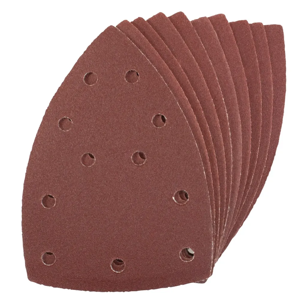 [V4027] Amtech Pack of 10 P80 Grit Hook and Loop Delta Sanding Sheets