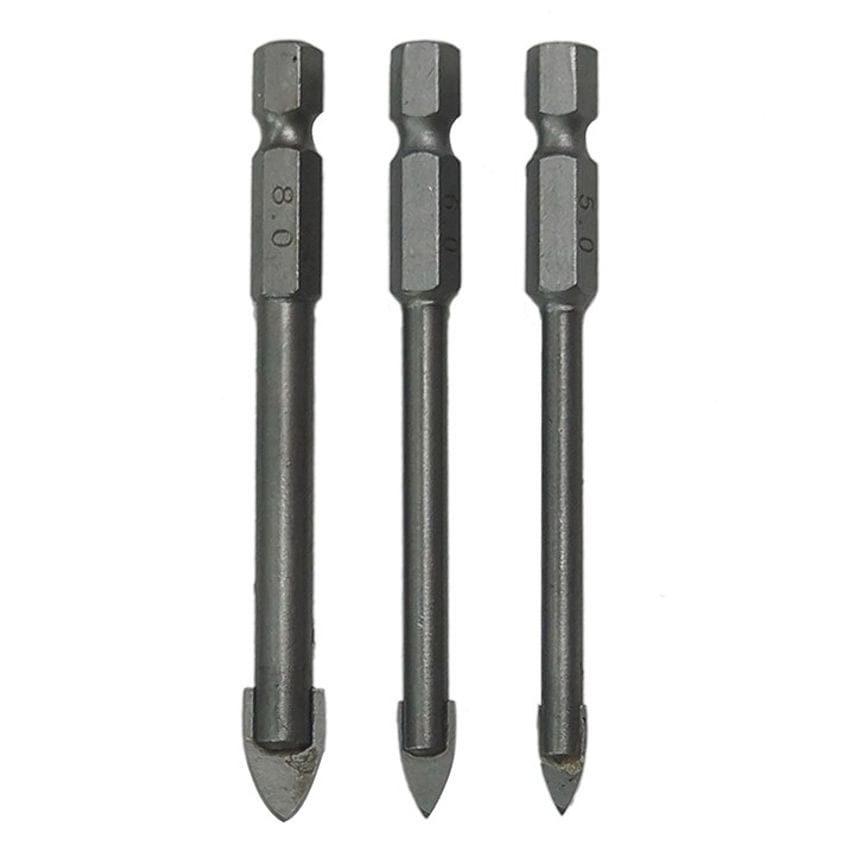 Amtech 3pc Hex Drive Glass & Tile Bit Set