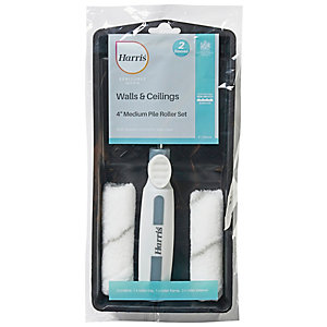 Harris Seriously Good - 4” Paint Roller Set Frame 2x Sleeve & Tray