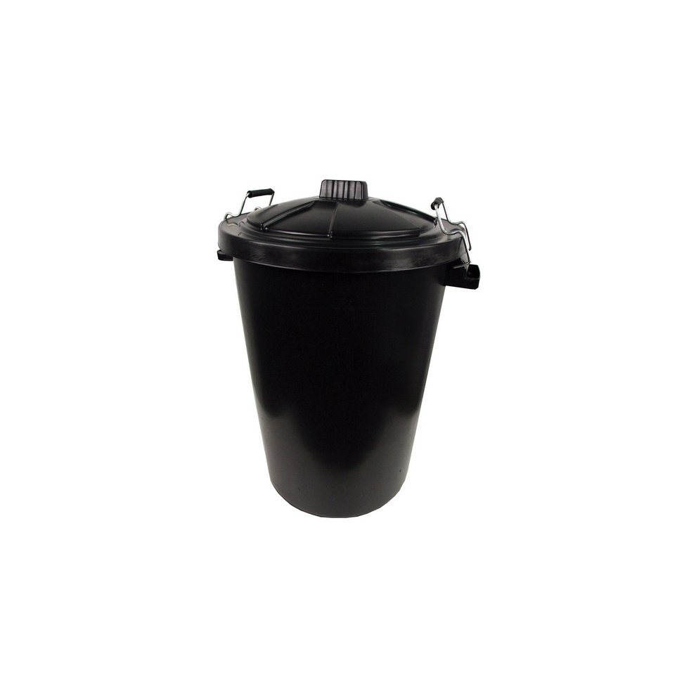 Proplas Clip Lid Dustbin - Black 90l