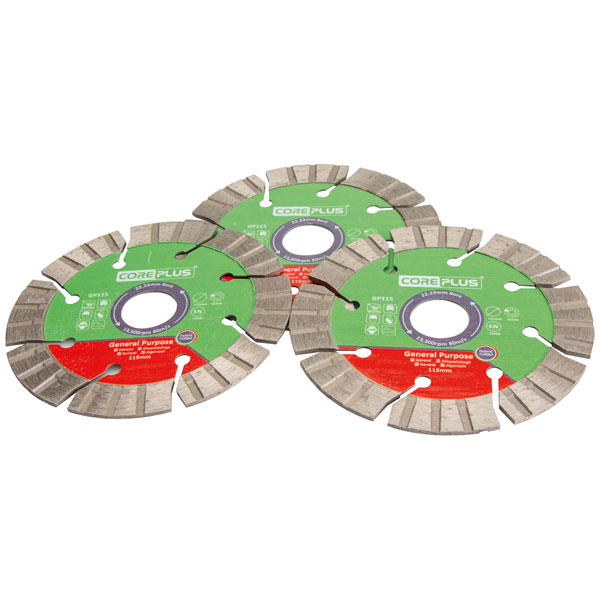 CorePlus Hybrid Turbo Diamond Blade 115mm Pack of 3