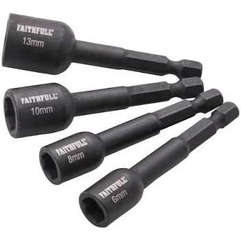 [I-TB-XMS25NUTD4] Faithfull 4 Piece Impact Nut Driver Set
