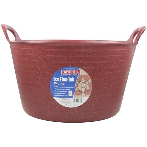 [FAIECOFLXR15] Faithfull Eco Flex Tub 15L - Recycled Red