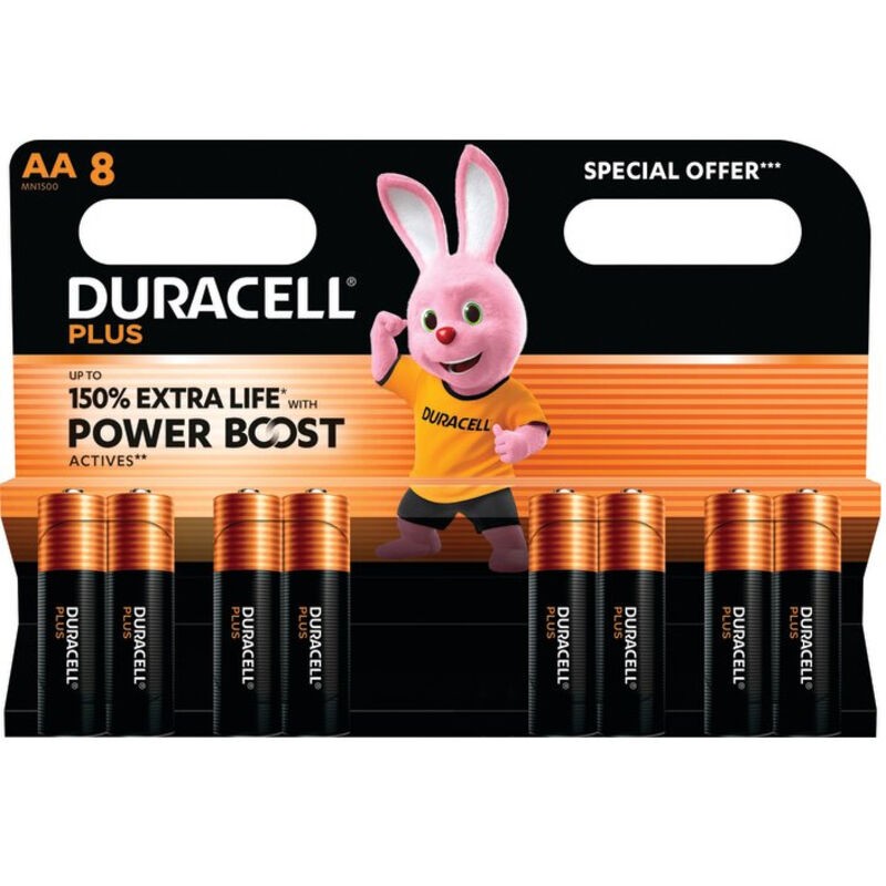 Duracell Plus Power Boost MN1500 AA Battery Special Offer 8pk