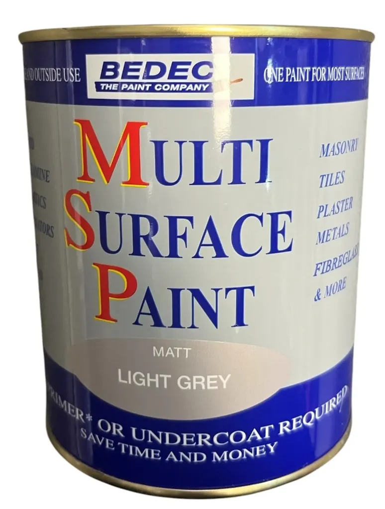 [34688] Bedec Multi Surface Paint Matt Light Grey 750ml
