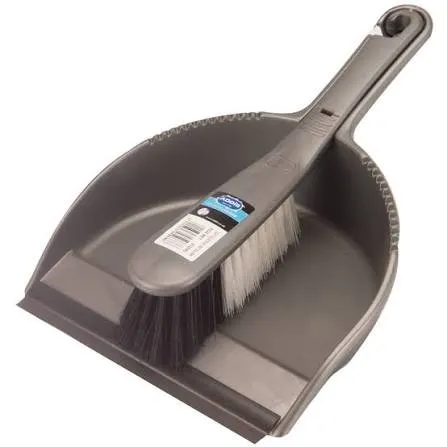 [1647-SO] Addis Soft Dustpan & Brush Metallic