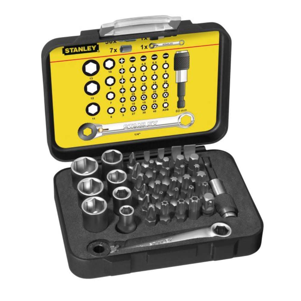 [STA113906] Stanley 1/4in Drive Ratchet, Bit & Socket Set, 39 Piece