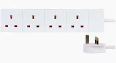 4 Socket 4M 13A Surge Extension Lead White
