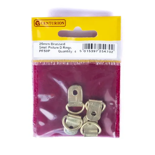 Centurion 25mm Small Brassed Picture D Rings (Pack of 4)