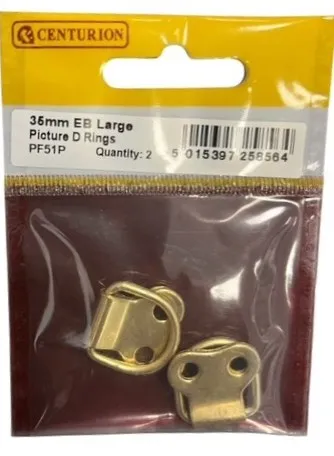 Centurion 35mm Large Brassed Picture D Rings (Pack of 2)