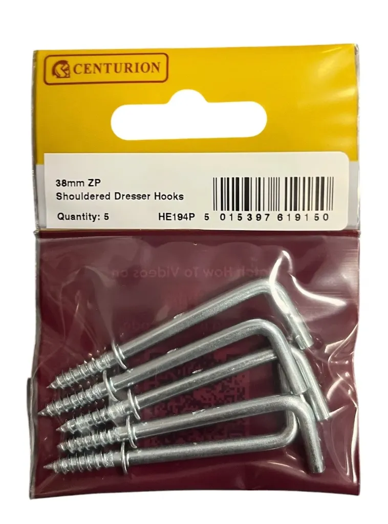 Centurion 38mm Zinc Shouldered Dresser Hooks
