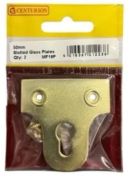 Centurion 50mm Brassed Slotted Glass Plate (Pack of 2)