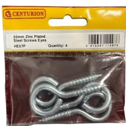Centurion 55mm Zinc Plated Steel Screw Eyes