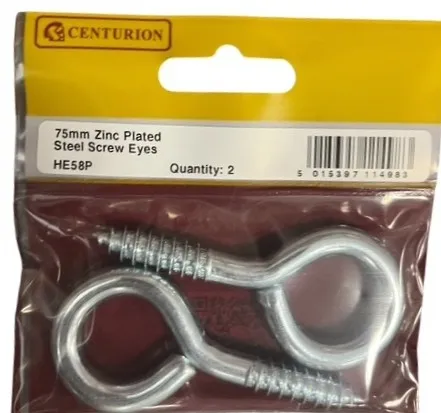 Centurion 75mm Zinc Steel Screw Eyes