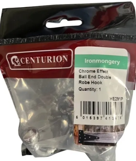 Centurion Chrome Ball End Double Robe Hook