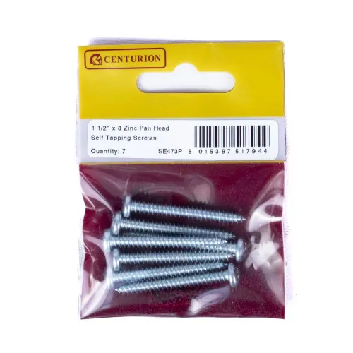 Centurion 1 1/2" x 8 Zinc Pan Head Self Tapping Screws