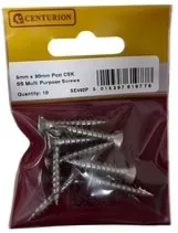[SE492P] Centurion 5mm x 30mm Pozi CSK Stainless Steel Multi Pupose Screws (Pack of 10)