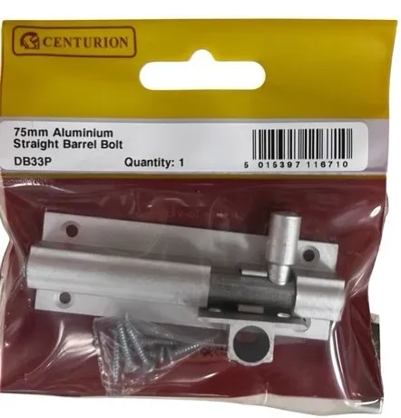 [DB33P] Centurion 75mm x 25mm Aluminium Straight Barrel Bolt