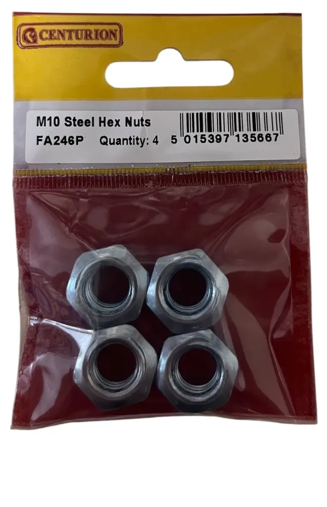[FA246P] Centurion M10 Zinc Steel Hex Nuts  (Pack of 4)