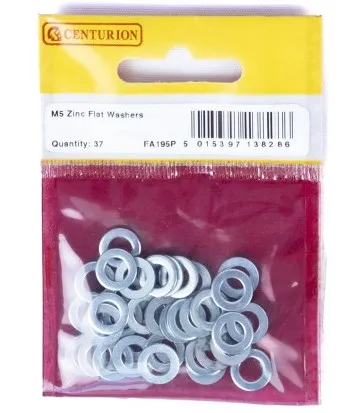 [FA195P] Centurion M5 Zinc Flat Washers  (Pack of 37)
