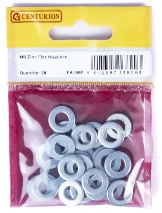 [FA196P] Centurion M6 Zinc Flat Washers (Pack of 28)